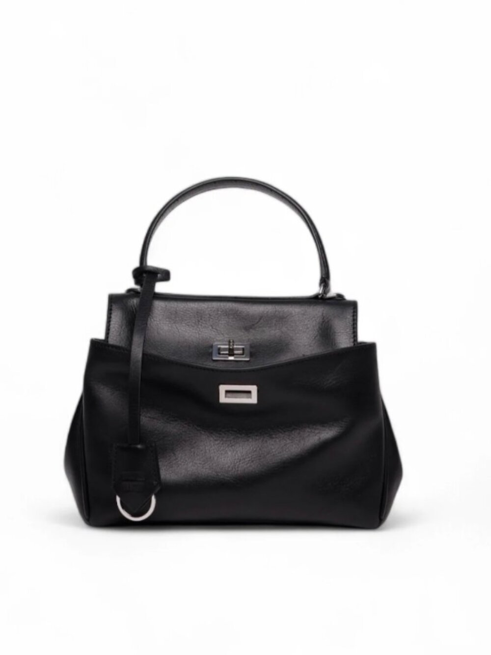 WALTER BAKER Billie Mini Genuine Leather Satchel in Black NEW NWOT